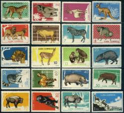 Küba / Cuba, 1963, Havana Hayvanat Bahçesi Hayvanları [Mi.Nr:CU949-968], Damgasız/Şarniyersiz, Katalog Değeri: 45,20€