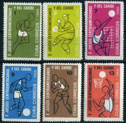 Küba, 1966, 10. Orta Amerika ve Karayip Oyunları [Mi.Nr:1174,1176-1180], Damgasız/Şarniyersiz, Katalog Değeri: 4,70€