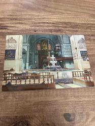 Yeşil Bursa ulu camii içi keskin color kartpostalı 17x10cm   ebatında