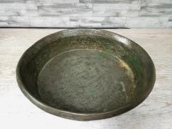 Antika Osmanlı Yazılı - Tarihli Büyük Bakır Tabak