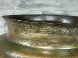 Antika Osmanlı Kalem İşçilikli Nadir Büyük Bronz Kase