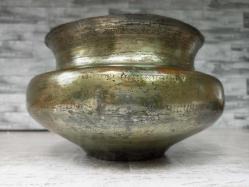 Antika Osmanlı Kalem İşçilikli Nadir Büyük Bronz Kase