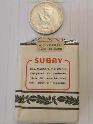 27 Mayıs 1960 DARBE Hatırası Gümüş 10 tl. Ve Subaylara Mahsus 27 Mayıs 1960 Milletle Elele Yazılı Dolu Sigara Paketi. Koleksiyonluk. Para 15 gr.
