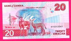 Zambia 20 Kwacha 2024 2025 P 63 Deer EAGLE UNC ÇİL