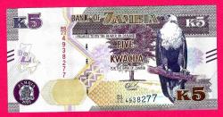 Zambia 5 Kwacha 2020 P 57 UNC ÇİL