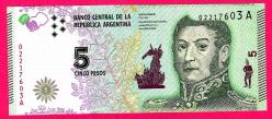 ARGENTINA 2015 5 Pesos P-359 UNC ÇİL