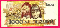 BRAZIL - P 231c - 1000 CRUZEIROS 1990 GEM UNC PREFIX A (TK 17 695) ÇİL