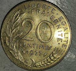 FRANSA 1977  20 CENTIMES