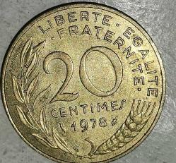 FRANSA 1978  20 CENTIMES
