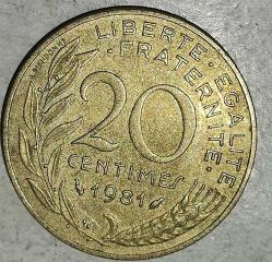 FRANSA 1981  20 CENTIMES