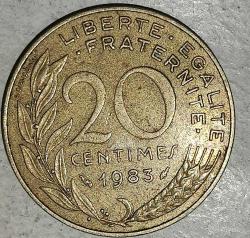 FRANSA 1983  20 CENTIMES