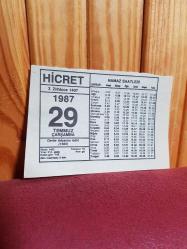 Takvim Yaprağı 29 Temmuz 1987 Çarşamba
