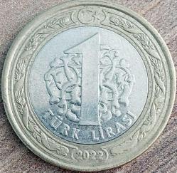1 LİRA, 2022 ÇÇT düz