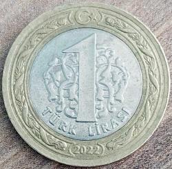 1 LİRA, 2022 ÇÇT düz