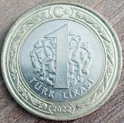 1 LİRA, 2022 ÇÇT düz