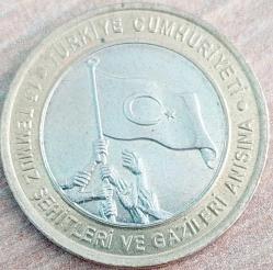 1 LİRA, 2016 ÇÇT++ düz (15 Temmuz Şehitleri ve Gazileri Anısına Hatıra Para)