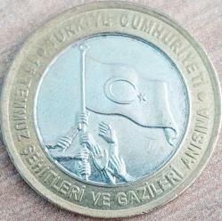 1 LİRA, 2016 ÇA düz (15 Temmuz Şehitleri ve Gazileri Anısına Hatıra Para)