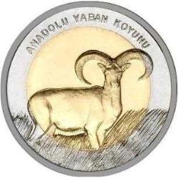1 LİRA, 2015 ÇİL Anadolu Yaban Koyunu Hatıra Para