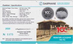 TBMM'NİN AÇILIŞININ 100. YILI HATIRA 20 LİRA 1920-2020 GÜMÜŞ 3000 BASKI. SERİ NOLU SERTİFİKALI-KAPSÜLÜNDE PROOF 31,1 gr ÇİL