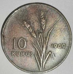TÜRKİYE 1969  10  KURUŞ