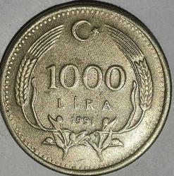 TÜRKİYE 1991   1000  LİRA