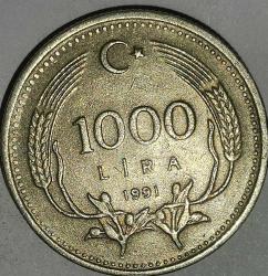 TÜRKİYE 1991   1000  LİRA