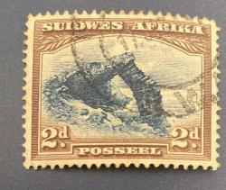 Güney Batı Afrika Pulu - South West Africa Stamp - Postadan Geçmiş Pul Filateli - Damgalı - Doğal Kaya Oluşumu Bogenfels Temalı Pul , 2 PARA - YABANCI PULLAR-NOSTALJİK DOĞUM GÜNÜ HEDİYESİ