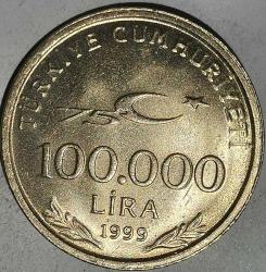 TÜRKİYE  1999   100.000  LİRA