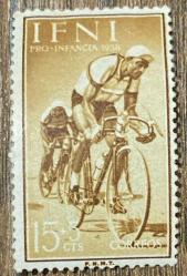 İspanya Pulu - Spain Stamp - Postadan Geçmiş Pul Filateli - BİSİKLET SÜREN ADAMLAR TEMALI PUL, 15+5 PARA - YABANCI PULLAR -NOSTALJİK DOĞUM GÜNÜ HEDİYESİ
