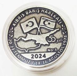 KIBRIS BARIŞ HAREKATI 50. YIL HATIRA MADALYON  ÇİL++ SERTİFİKALI
