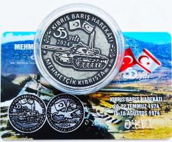 KIBRIS BARIŞ HAREKATI 50. YIL HATIRA MADALYON  ÇİL++ SERTİFİKALI