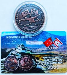 KIBRIS BARIŞ HAREKATI 50. YIL HATIRA MADALYON  ÇİL++ SERTİFİKALI