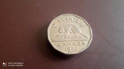KANADA 5 CENTS 1962