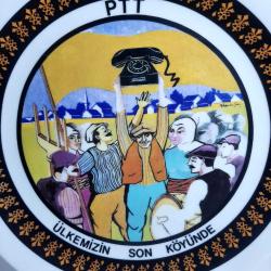 PTT  Telefon Hatırası  Vintage Türk Tabağı, Hatıra Tabağı
