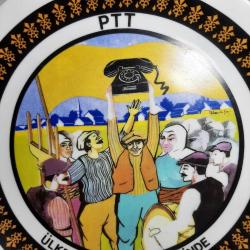 PTT  Telefon Hatırası  Vintage Türk Tabağı, Hatıra Tabağı