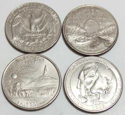 Abd Quarter Dollar ((Hatıra Çeyreklik)) 4 Adet..