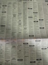 SABAH İSTANBUL ÖZEL SERİ SARI SAYFALAR  DOĞUM GÜNÜ GAZETESİ - 16 ağustos 1998 - sigorta-garson-mobilya-kuaför-Çocuk bakım-emlakçı-sağlık-tahsilatçı-şoför-temizlik elemanı-tezgahtar-tornacı-kasap-pastane-muhasebe-Beşiktaş-Beykoz-Alibeyköy-Bağcılar-Bakırköy-Gayrettepe-laleli-Levent-Gaziosmanpaşa-Fatih-Beşiktaş-Fındıkzade-Küçükçekmece-Ortaköy-Florya-Fulya- Üsküdar-Göztepe-Bağlarbaşı-Ataşehir-Yalova-Tuzla-Avcılar-Ulus-Merter-Anadoluhisarı-Tarabya-Sefaköy-yakacık-Suadiye-moda-kazasker-Maltepe-Kartal-Kalamış-Kadıköy-bostancı-akatlar Mecidiyeköy-Kocamustafapaşa-Çamlıca-Koşuyolu-Pendik-Kozyatağı-Ford-Mercedes-Citroen-BMW-Mazda-Kartal-Renault-Opel-Nissan-Mitsubishi-Kartal-Tempra-Doğan-Şahin-Murat-cennet yatak Sanayi-tekstil-gernas giyim-marpa güvenlik-beta gıda-şahnur tekstil-ofçay-hürmak-uyum hipermarket-moon tekstil-jakotex tekstil-fm trans-ercan giyim sanayi-erenko