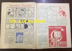 AMCABEY SİYASİ MİZAH MECMUASI (DERGİSİ) - 28 AĞUSTOS 1943 - CİLT: 2 - SAYI: 39 - İKİNCİ DÜNYA SAVAŞI KARİKATÜRLERİ - RADYO HASTALIĞI - LAF TORBASI - FELEKTEN RİVAYET - GÜNÜN HİKAYELERİ, MAHMUT YESARI - DÜNDEN BUGÜNDEN, ATLI TRAMVAY, ELEKTRİKLİ TRAMVAY - BANKER ARİF, SERMET MUHTAR ALUS - AMCABEY TÜNELDE, KARİKATÜR ÇİZİMİ - KANZUK RİMEL REKLAMI - T.C. ZİRAAT BANKASI REKLAMI - MİLLİ PİYANGO 1943