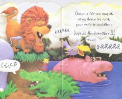 Carlton Cards / Kartpostal No: 51 / 101217 / Pour Ton Anniversaire Toute La Jungle Saute De Joie Et Les Animaux Chantent a Leur Façon Pour Toi… / 3 Katlı