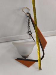 TEKLİ SARKIT DİK AVİZE AHŞAP DETAYLI 40 cm