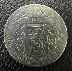 925 Ayar Gümüş Kıbrıs 4½ Piastre, 1921