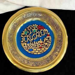1970, Kudüs kalem İşçilikli Dövme Bakır Tabak