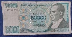 ELLİ BİN (50000) TÜRK LİRASI KAĞIT PARA M 02 026738