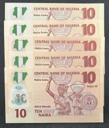 Nijerya 10 Naira 1 Adet Polimer Çil 2024
