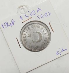 1948 Yılı Gümüş 1 Lira.