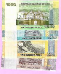 Yemen Arap Republic 100-200-500-1.000 Rials, 2017-2018 UNC (TK 17 760) ÇİL