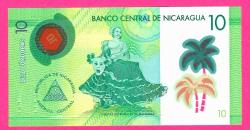 Nicaragua, 10 cordobas, 2019, P-209b, POLYMER UNC  (TK 17 751) ÇİL
