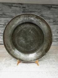 Antika Osmanlı Saz Tuğralı Bakır Yazılı Tabak - Lenger