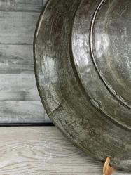 Antika Osmanlı Saz Tuğralı Bakır Yazılı Tabak - Lenger