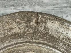 Antika Osmanlı Saz Tuğralı Bakır Yazılı Tabak - Lenger